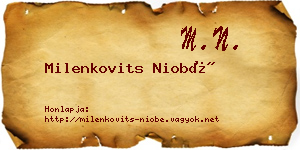 Milenkovits Niobé névjegykártya